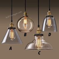 Đèn thả thủy tinh đui đồng